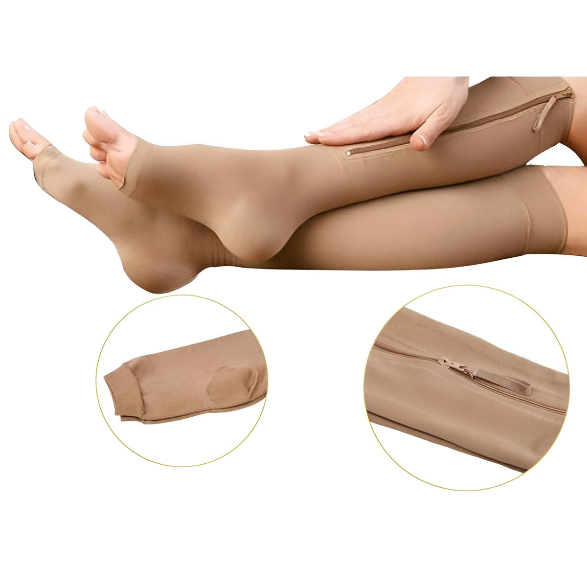 Zippered Compression Socks Support Stockings 20-30 mmHg - Belvarden (4)