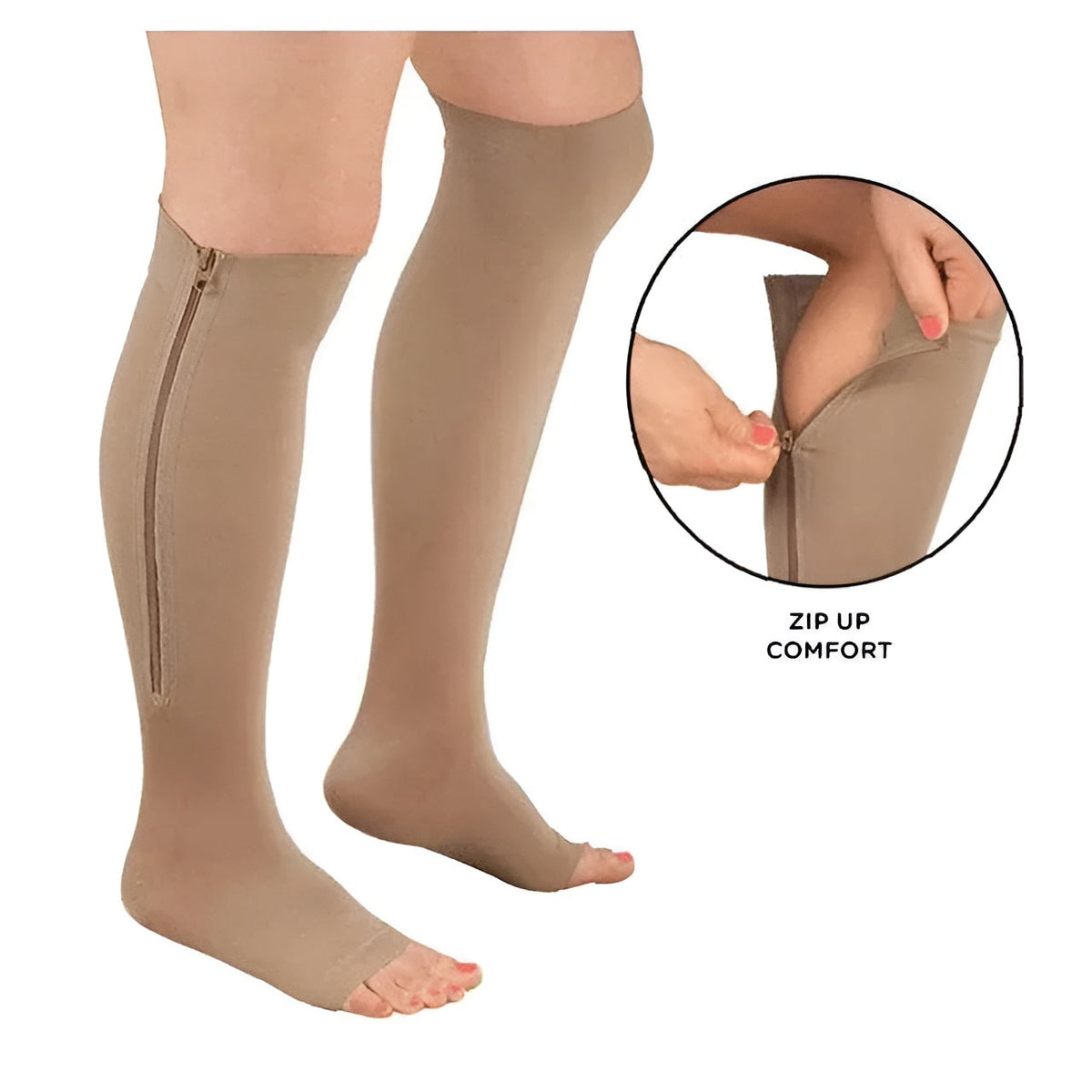 Zippered Compression Socks Support Stockings 20-30 mmHg - Belvarden (3)