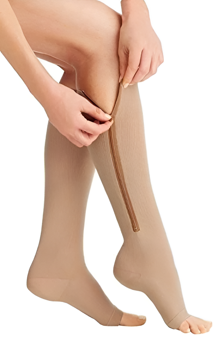 Zippered Compression Socks Support Stockings 20-30 mmHg - Belvarden